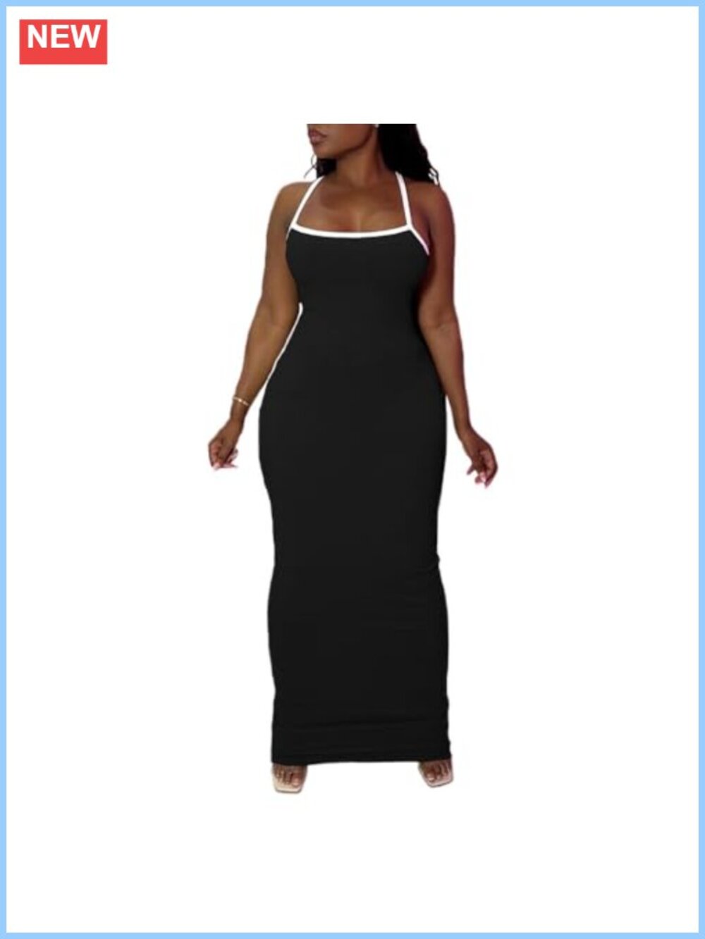 Women Summer Maxi Dress Sleeveless Bodycon Slip Dress Casual Party Beach